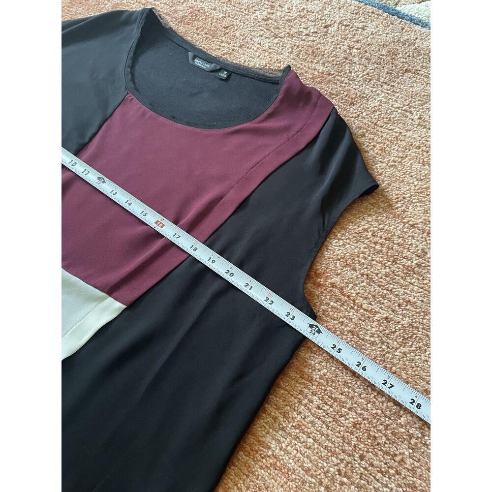 Simply Vera Vera Wang Colorblock Sleeveless Top Tunic 1X Burgundy Black Cream Bl - Picture 3 of 7